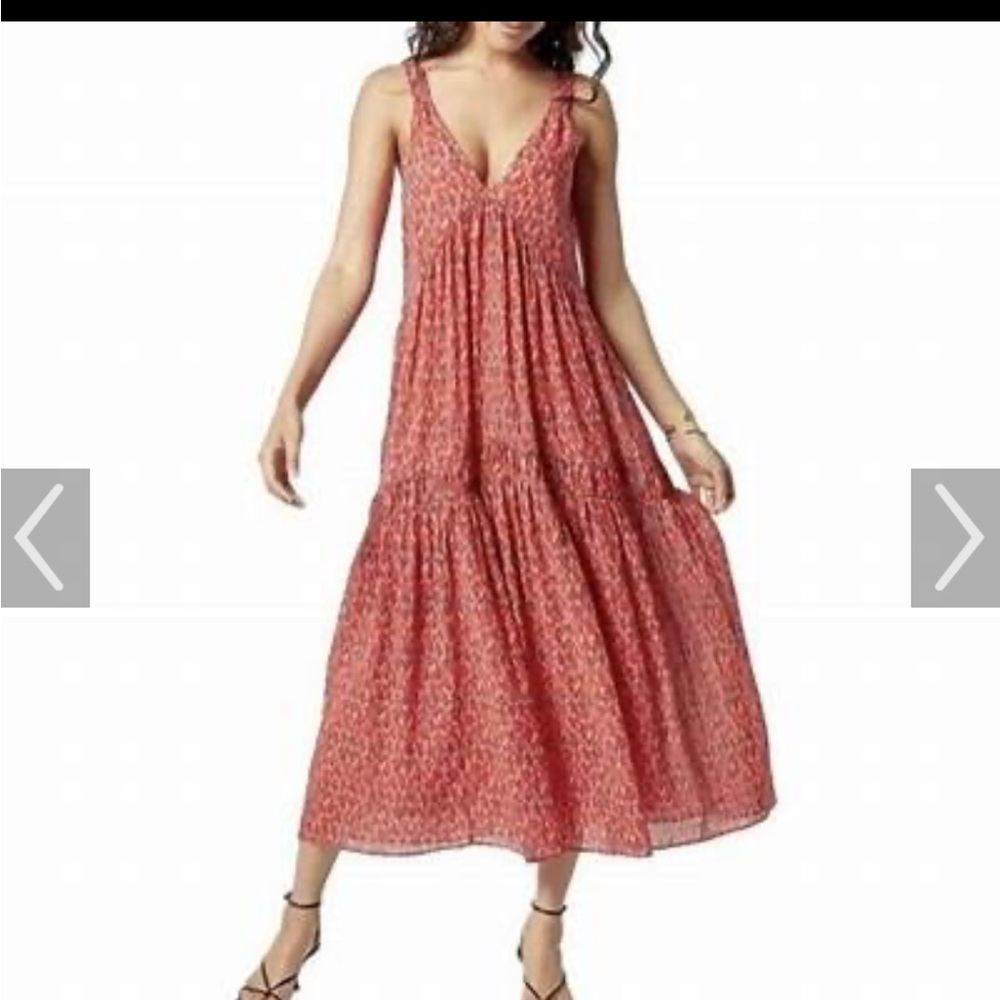 Joie Red Patterned Midi Dress